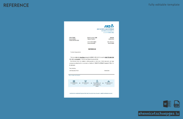 Beispiel für eine Referenz zur Schließung der ANZ Bank in Australien (Vorschau)